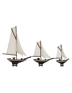 Figurine Décorative Home ESPRIT Blanc Marron méditerranéen 55 x 8 x 70 cm (3 Pièces)