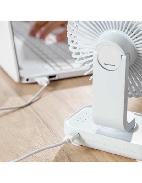 Ventilateur de Bureau Rechargeable Fanrec InnovaGoods Ø5,4'' 3600 mAh / 13,3 W