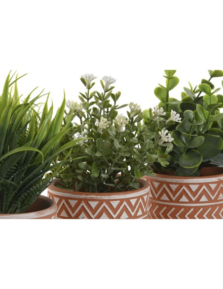 Plante décorative Home ESPRIT Polyéthylène Ciment 12 x 12 x 17 cm (3 Unités)