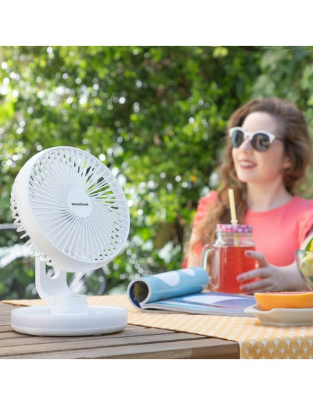 Ventilateur de Bureau Rechargeable avec LED FanLed InnovaGoods Ø6,6'' 4000 mAh