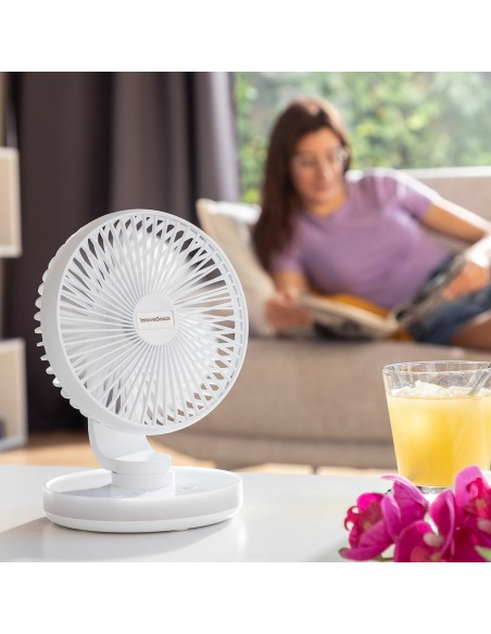 Ventilateur de Bureau Rechargeable avec LED FanLed InnovaGoods Ø6,6'' 4000 mAh