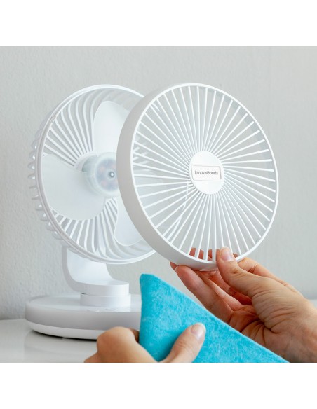 Ventilateur de Bureau Rechargeable avec LED FanLed InnovaGoods Ø6,6'' 4000 mAh