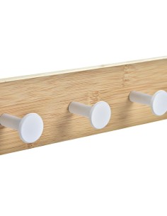 Porte-manteaux pour portes Home ESPRIT Blanc Métal Bambou 38,5 x 4,8 x 25,5 cm 2