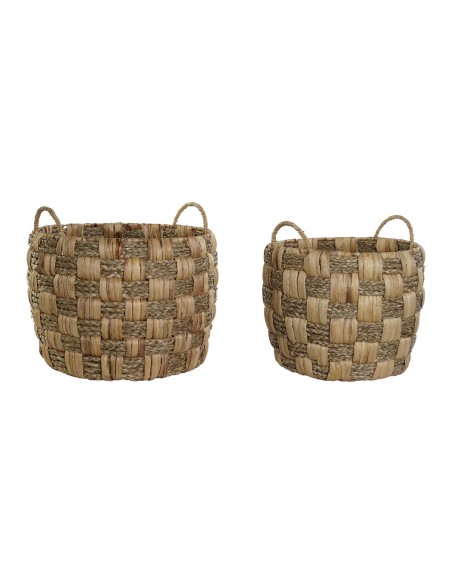 Set de basket Home ESPRIT Naturel Herbier marin Fibre naturelle Boho 43 x 43 x 39 cm (2 Pièces)