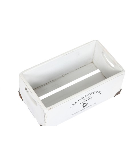 Set de boîtes décoratives Home ESPRIT Sanderford Blanc Bois d'épicéa 35 x 22 x 15 cm (5 Pièces)