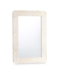 Miroir mural 37 Blanc Marron 90 x 60 x 2 cm Rectangulaire
