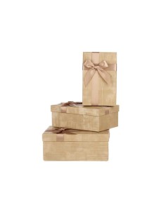 Set de boîtes décoratives Pincello 139 Beige Carton Rayures Lien 3 Pièces