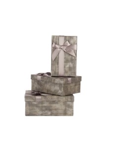 Set de boîtes décoratives Pincello 137 Anthracite Carton Rayures Lien 3 Pièces
