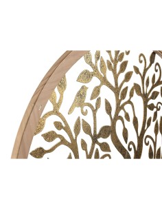 Décoration murale Home ESPRIT Doré Naturel Arbre Cottage 60 x 1,5 x 60 cm (2 Unités) 2