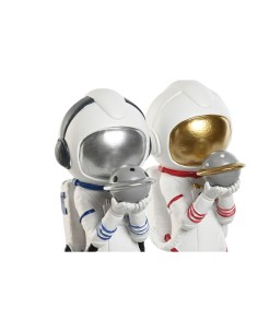 Figurine Décorative Home ESPRIT Bleu Blanc Rouge Doré Femme Astronaute 11 x 7 x 25 cm (2 Unités) 2