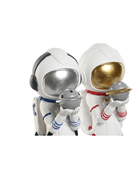 Figurine Décorative Home ESPRIT Bleu Blanc Rouge Doré Femme Astronaute 11 x 7 x 25 cm (2 Unités)