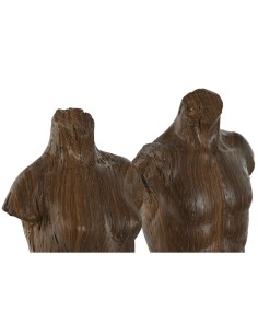 Figurine Décorative Home ESPRIT Blanc Marron Clair Buste 9,5 x 8 x 31 cm (2 Unités) 2