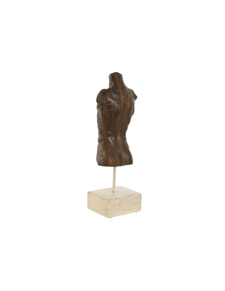 Figurine Décorative Home ESPRIT Blanc Marron Clair Buste 9,5 x 8 x 31 cm (2 Unités)
