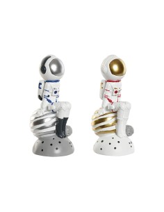 Figurine Décorative Home ESPRIT Bleu Blanc Rouge Argenté Femme Astronaute 11 x 7 x 24 cm (2 Unités)