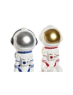 Figurine Décorative Home ESPRIT Bleu Blanc Rouge Argenté Femme Astronaute 11 x 7 x 24 cm (2 Unités) 2