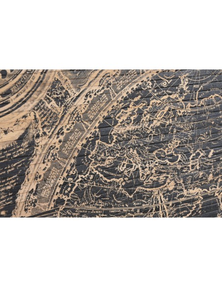 Décoration murale Home ESPRIT Noir Naturel Mappemonde 149 x 2 x 105 cm