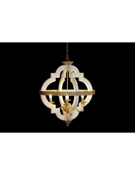 Suspension Home ESPRIT Blanc Bronze Fer Sapin 40 W 63 x 63 x 74 cm