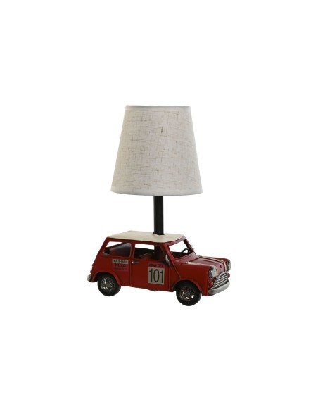 Lampe de bureau Home ESPRIT Blanc Rouge Lin Métal 20 x 14 x 27 cm
