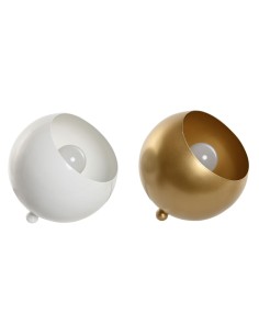 Lampe de bureau Home ESPRIT Blanc Doré Métal 50 W 220 V 15 x 15 x 15 cm (2 Unités)