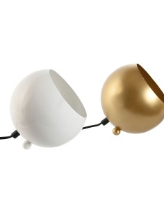 Lampe de bureau Home ESPRIT Blanc Doré Métal 50 W 220 V 15 x 15 x 15 cm (2 Unités) 2
