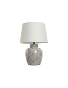 Lampe de bureau Home ESPRIT Blanc Beige Céramique 50 W 220 V 43,5 x 43,5 x 61 cm