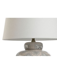Lampe de bureau Home ESPRIT Blanc Beige Céramique 50 W 220 V 43,5 x 43,5 x 61 cm 2
