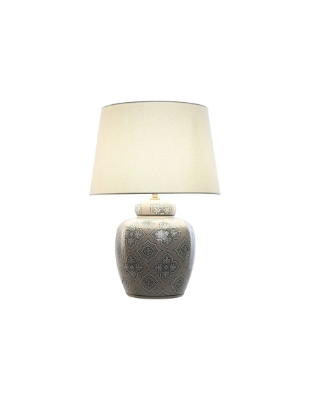 Lampe de bureau Home ESPRIT Blanc Beige Céramique 50 W 220 V 43,5 x 43,5 x 61 cm