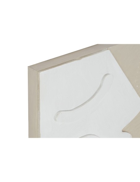 Cadre Home ESPRIT Blanc Beige Abstrait Scandinave 40 x 3 x 50 cm (4 Unités)