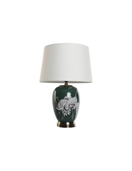Lampe de bureau Home ESPRIT Blanc Vert Turquoise Doré Céramique 50 W 220 V 40 x 40 x 59 cm