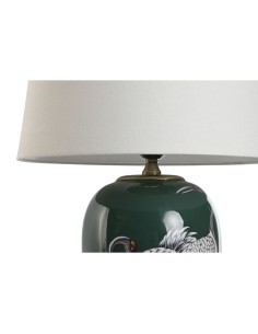 Lampe de bureau Home ESPRIT Blanc Vert Turquoise Doré Céramique 50 W 220 V 40 x 40 x 59 cm 2