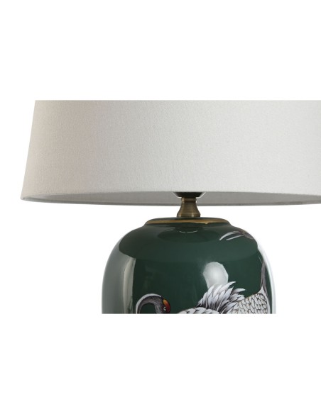 Lampe de bureau Home ESPRIT Blanc Vert Turquoise Doré Céramique 50 W 220 V 40 x 40 x 59 cm