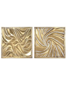 Décoration murale Home ESPRIT Doré 94,5 x 4,5 x 94,5 cm (2 Unités)
