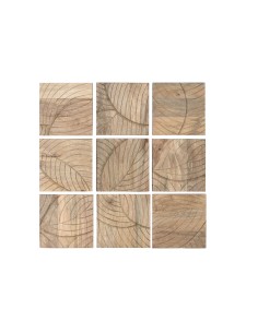 Décoration murale Home ESPRIT Naturel Moderne Feuille d'une plante 90 x 3 x 90 cm (9 Pièces)