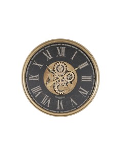 Horloge Murale Home ESPRIT Noir Doré Verre Fer 80 x 9,5 x 80 cm