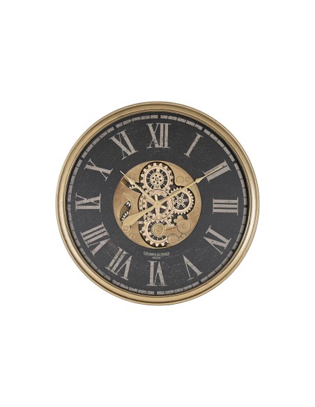 Horloge Murale Home ESPRIT Noir Doré Verre Fer 80 x 9,5 x 80 cm