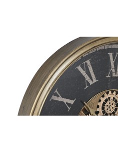 Horloge Murale Home ESPRIT Noir Doré Verre Fer 80 x 9,5 x 80 cm 2