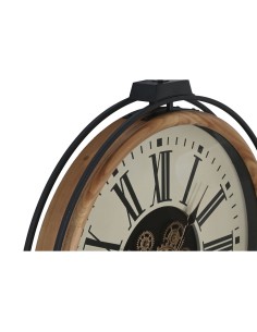 Horloge Murale Home ESPRIT Noir Beige Doré Naturel Métal Bois de pin 74 x 9 x 91 cm 2