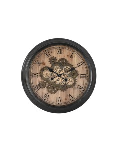 Horloge Murale Home ESPRIT Noir Doré Naturel Verre Fer Vintage 67 x 9 x 67 cm