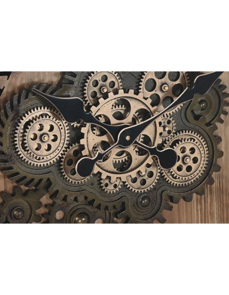 Horloge Murale Home ESPRIT Noir Doré Naturel Verre Fer Vintage 67 x 9 x 67 cm