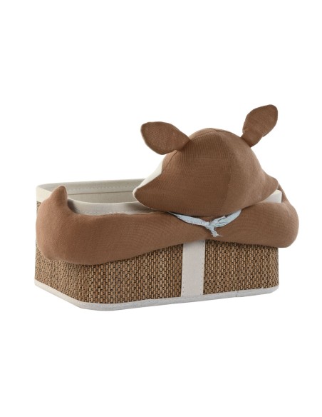Set de basket Home ESPRIT Bleu Marron 43 x 33 x 32,5 cm (2 Pièces)