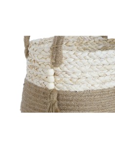 Set de basket Home ESPRIT Naturel Marron Clair Jute Moderne 41 x 30 x 33 cm (3 Pièces) 2