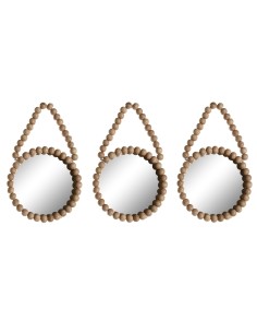 Ensemble de miroirs Home ESPRIT Naturel Scandi 15 x 1 x 24 cm (3 Pièces)