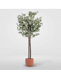 Arbre Home ESPRIT Polyester Bois Ciment Eucalyptus 90 x 90 x 180 cm