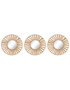 Ensemble de miroirs Home ESPRIT Naturel Scandi 20 x 2 x 20 cm (3 Pièces)
