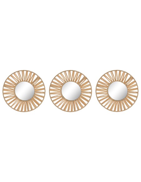 Ensemble de miroirs Home ESPRIT Naturel Scandi 20 x 2 x 20 cm (3 Pièces)