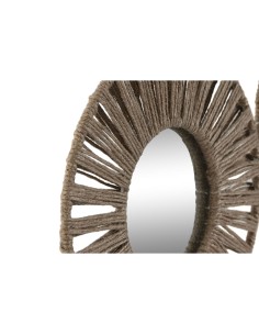 Ensemble de miroirs Home ESPRIT Naturel Tropical 20 x 1 x 20 cm (3 Pièces) 2