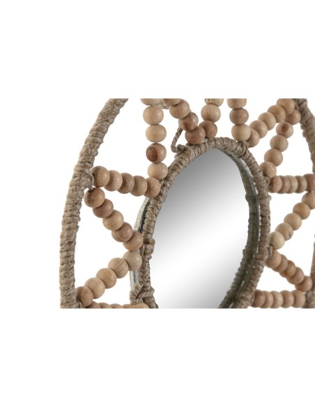 Ensemble de miroirs Home ESPRIT Naturel Scandi 20 x 1 x 20 cm (3 Pièces)