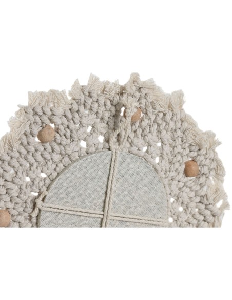 Ensemble de miroirs Home ESPRIT Blanc Boho 20 x 1 x 20 cm (3 Pièces)