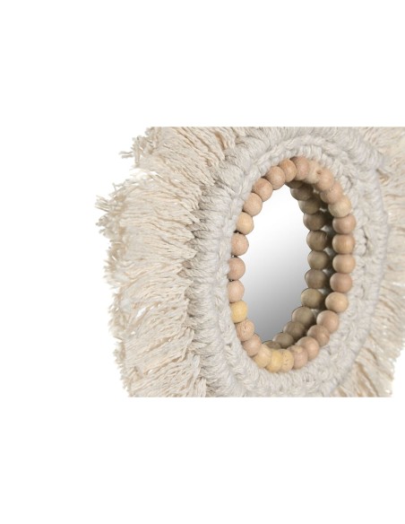 Ensemble de miroirs Home ESPRIT Blanc Boho 20 x 1 x 20 cm (3 Pièces)