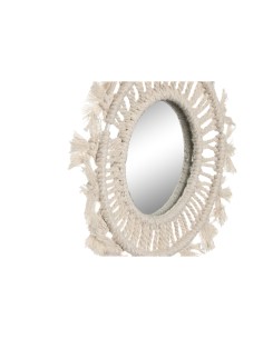 Ensemble de miroirs Home ESPRIT Blanc Boho 20 x 1 x 20 cm (3 Pièces) 2